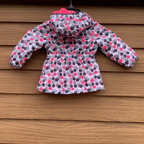 Osh Kosh 12 months polka dots pink grey coat - Picture 6 of 6